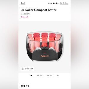 Compact NEW Hair Setter contains 20 tangle-free multi-size rollers (Comes As Is)